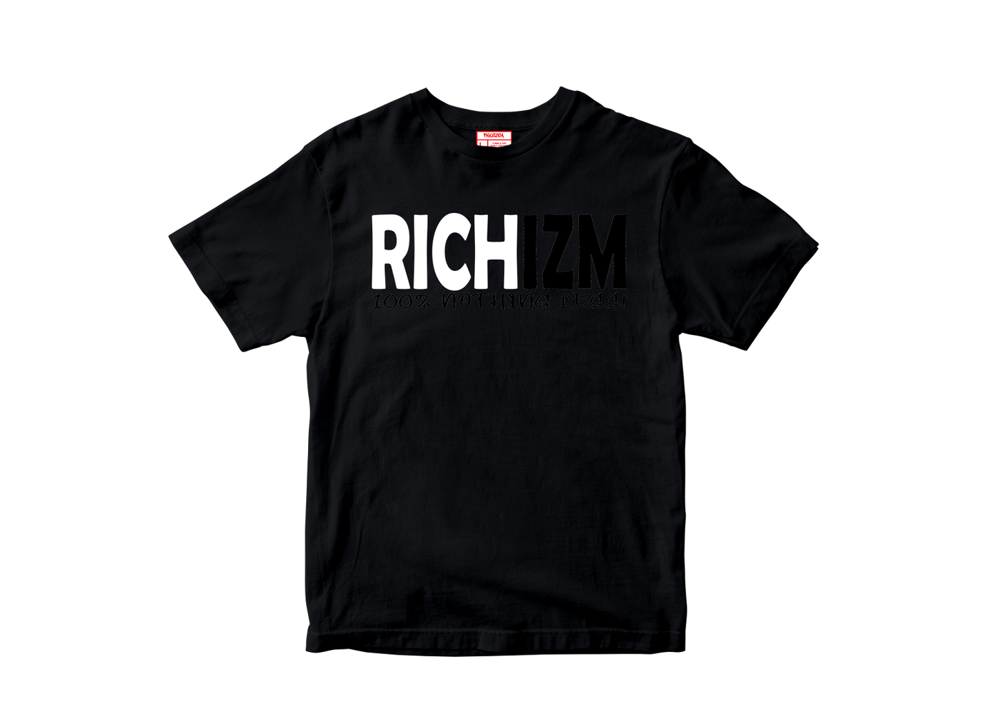 RICHIZM “100% Nothing Less” Tee – (White/Black)