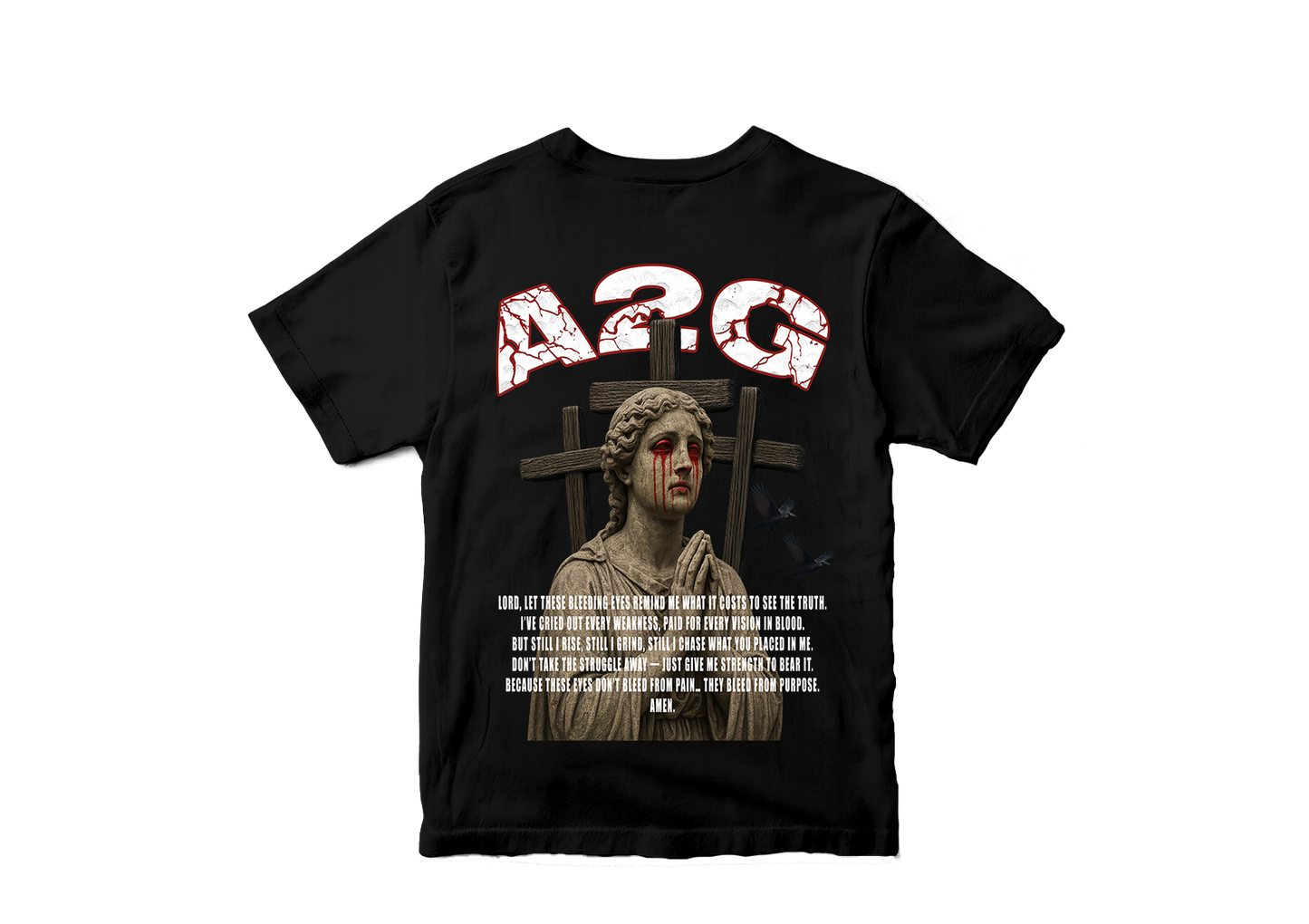 A2G “Tears of Blood” Statement Tee – Front & Back Print