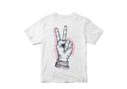 FIGUEHOA Motivation Fingers Peace Tee – White