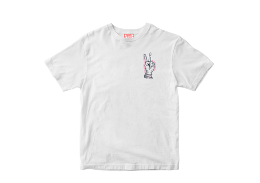 FIGUEHOA Motivation Fingers Peace Tee – White